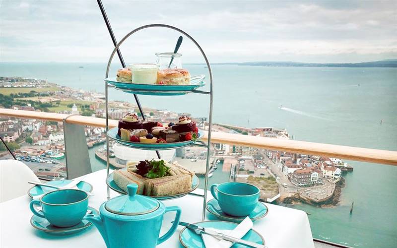 Portsmouth & Spinnaker Tower with high tea